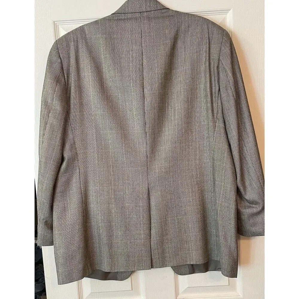 Lauren‎ Ralph Lauren Blazer Men 44R Silk Wool Jacket Union Made Sport Coat Gray - Picture 2 of 6